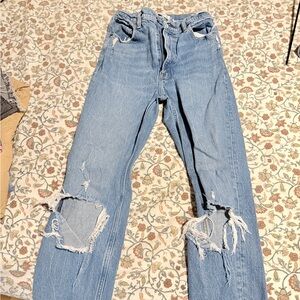 Abercrombie & Fitch Light Blue Distressed Boyfriend Jeans